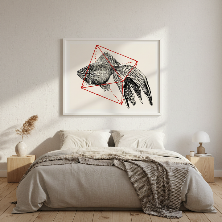 Fish in Geometrics - Goldfish by Florent Bodart