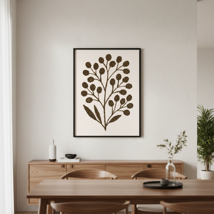 Brown Branch with Berries by Silvia Visscher