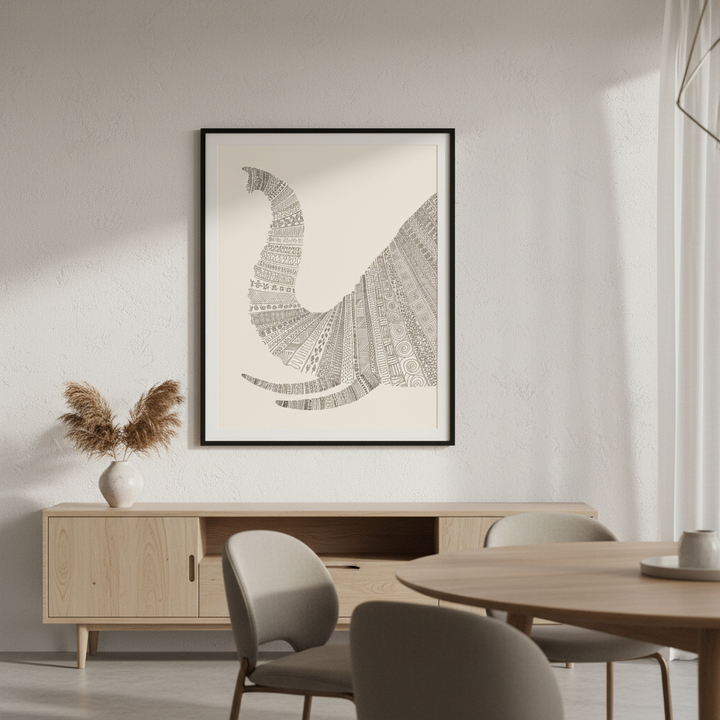 Elephant on Beige by Florent Bodart