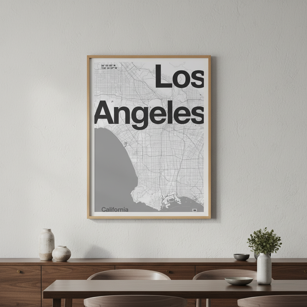 LA Minimal Map by Florent Bodart