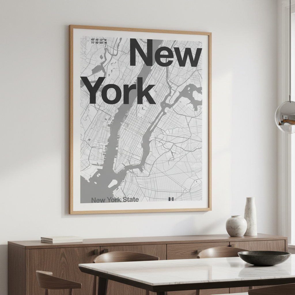 New York Minimal Map by Florent Bodart
