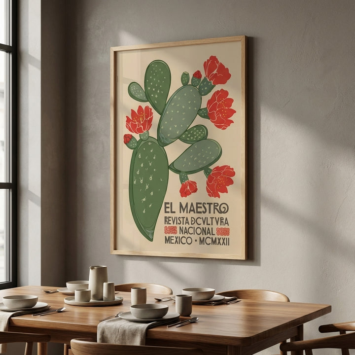 El Maestro Cactus Print Vintage Mexico Wall Art
