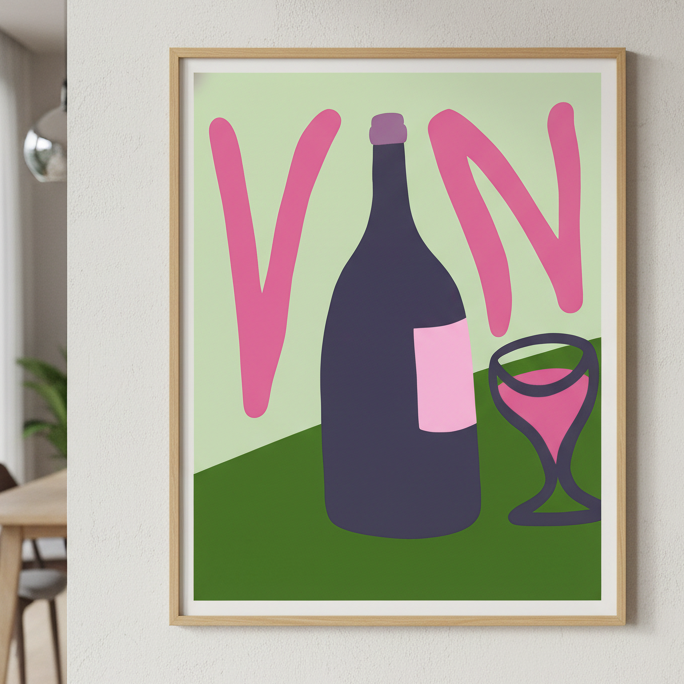 Summer Tropical Vino Kitchen Print by Felisha Mina