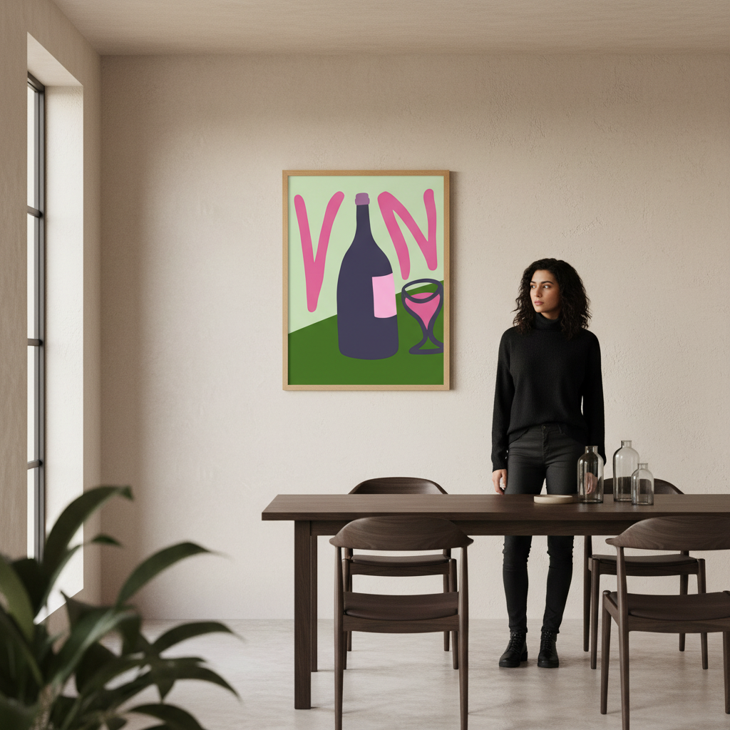 Summer Tropical Vino Kitchen Print by Felisha Mina