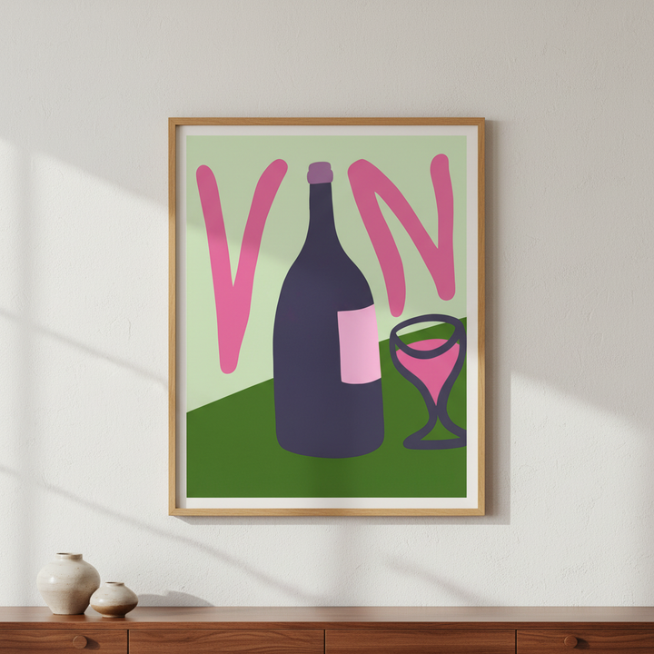 Summer Tropical Vino Kitchen Print by Felisha Mina