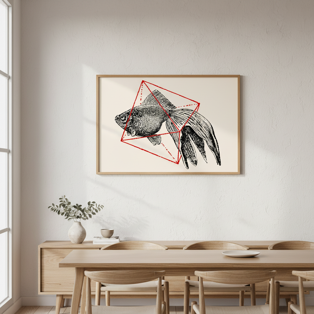 Fish in Geometrics - Goldfish by Florent Bodart