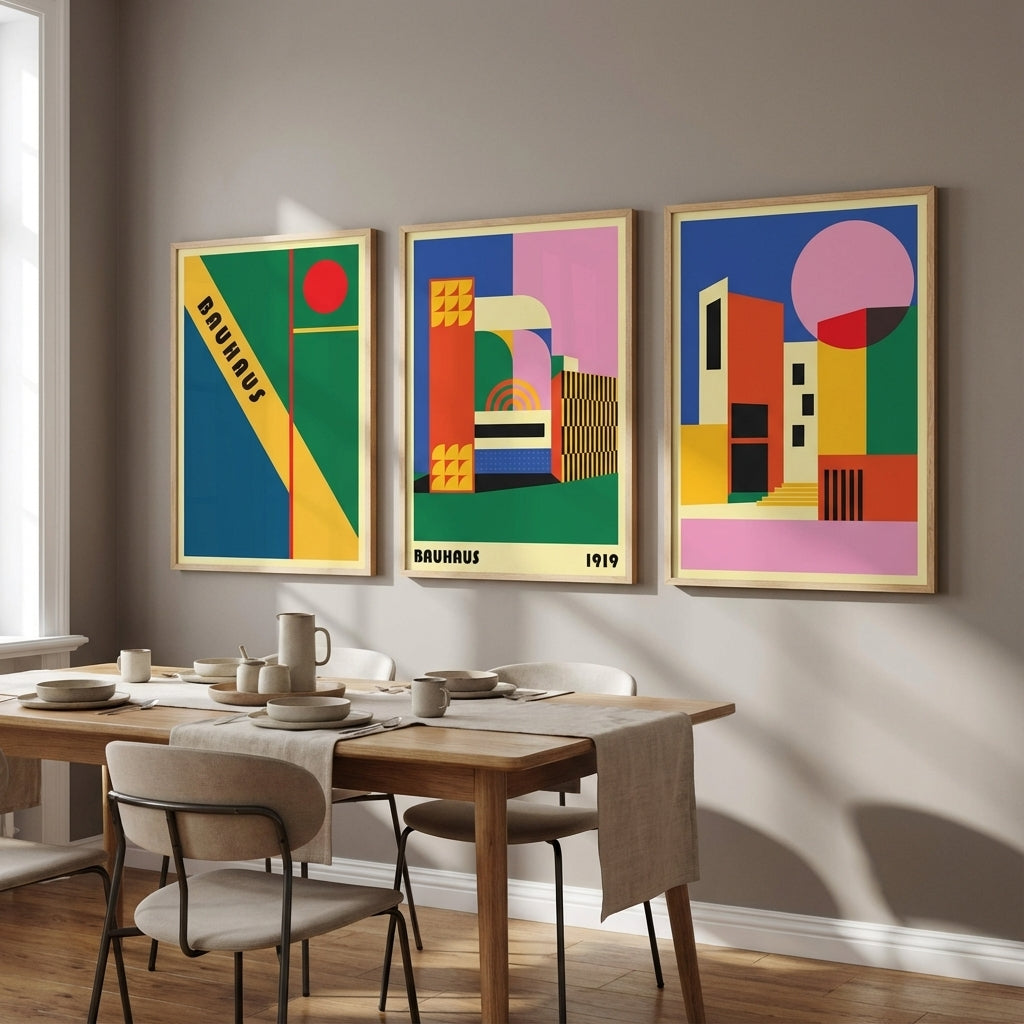 Bauhaus Trio School of Arts Abstract Wall Art