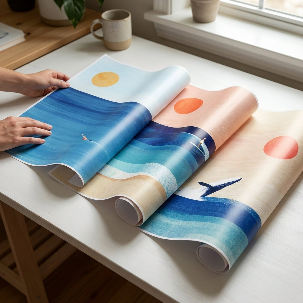 Abstract Sunset Swim Surf Trio by Henry Rivers