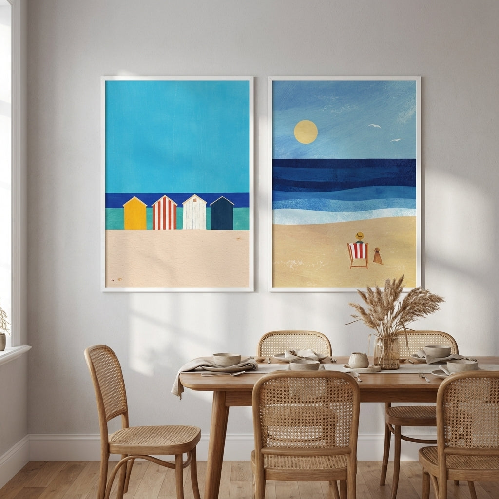 Abstract Beach Boxes Best Friend Pair by Henry Rivers