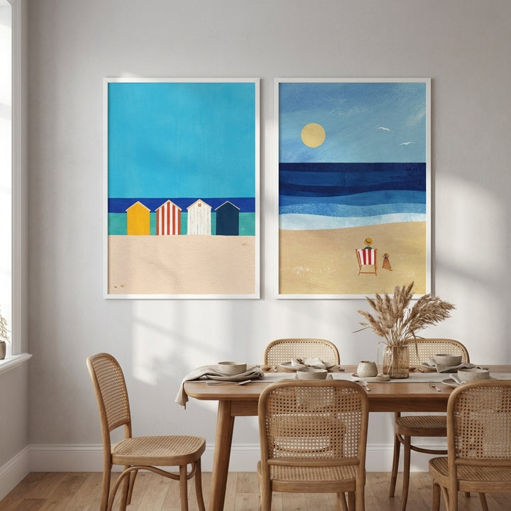 Abstract Beach Boxes Best Friend Pair by Henry Rivers