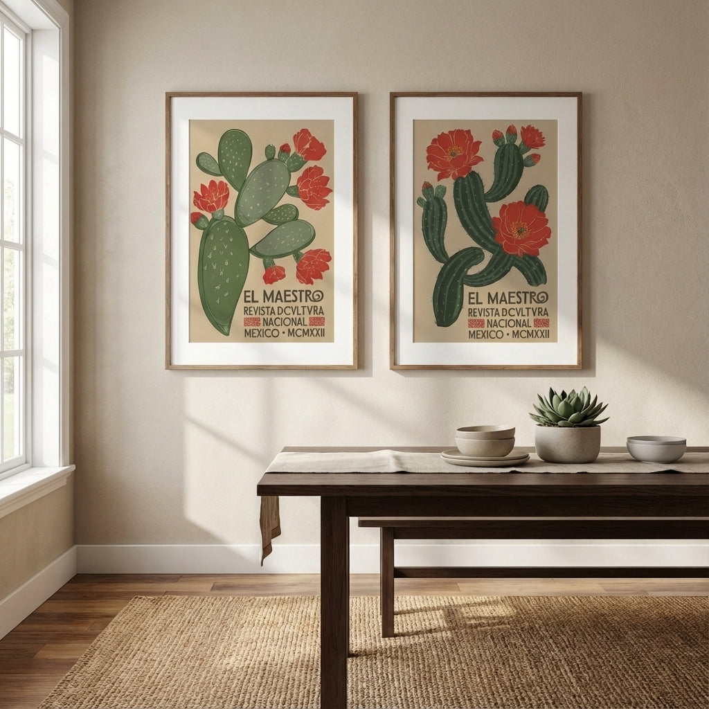 El Maestro Vintage Mexican Poster Set of 2 Prints