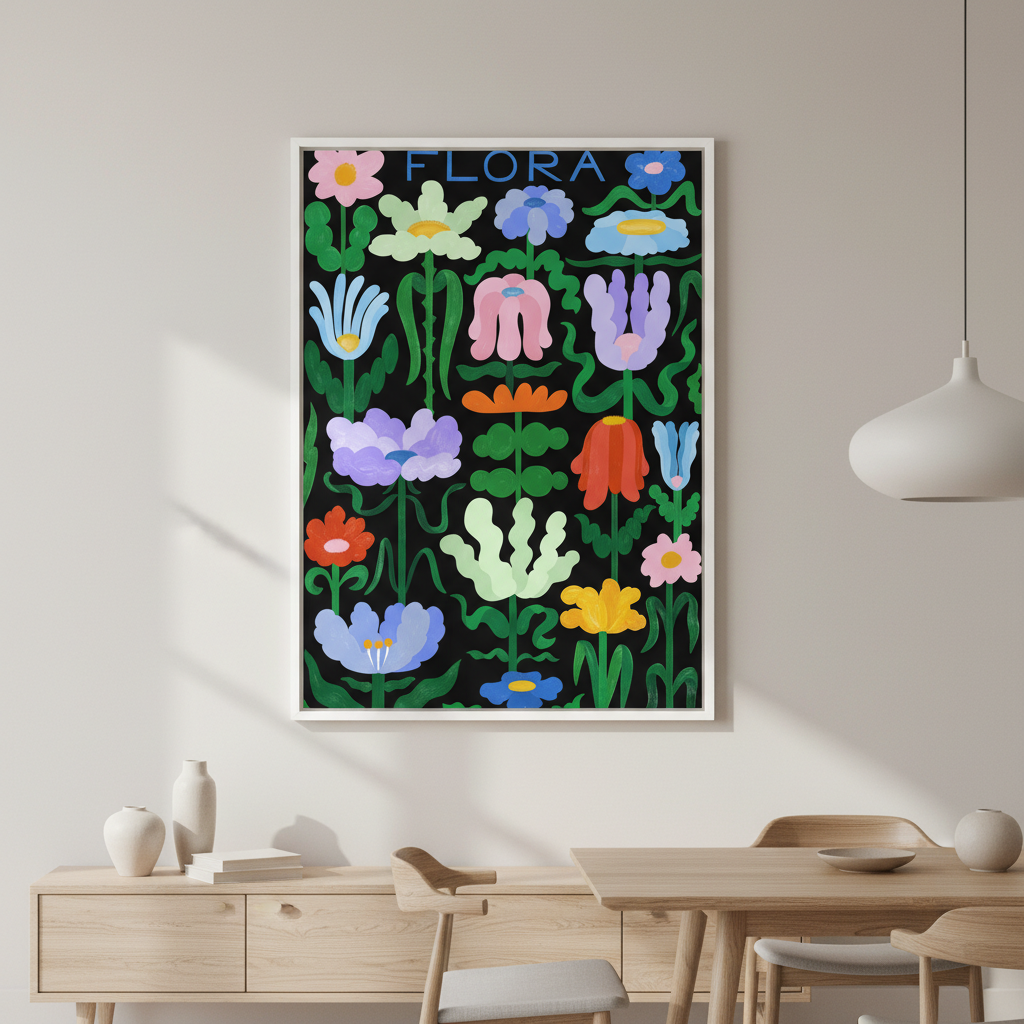 Flora on Black by Manne Jalilian