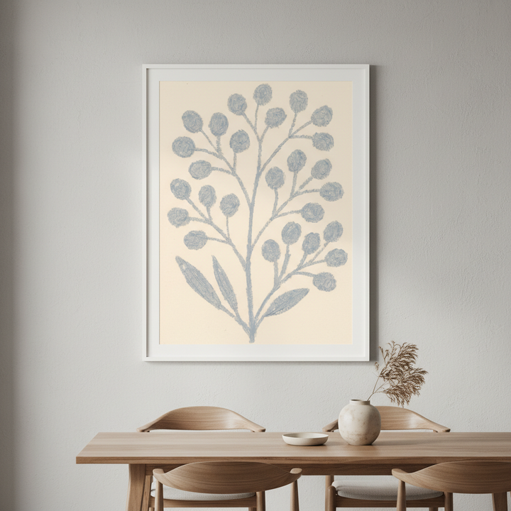 Gray Branch with Berries by Silvia Visscher