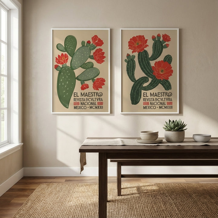 El Maestro Vintage Mexican Poster Set of 2 Prints