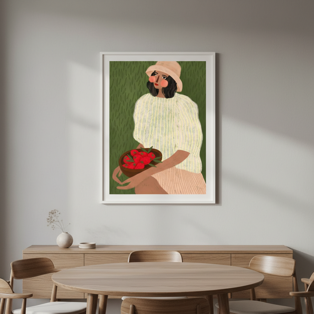 Woman with Strawberries by Bea Muller