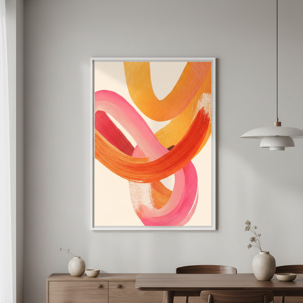 Sunset Intertwined Abstract Art