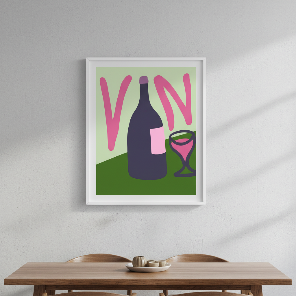Summer Tropical Vino Kitchen Print by Felisha Mina