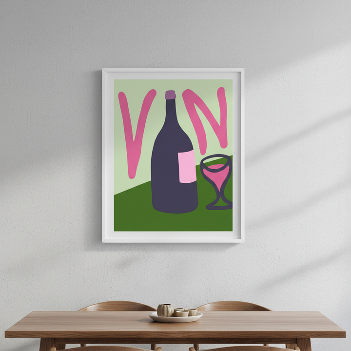 Summer Tropical Vino Kitchen Print by Felisha Mina