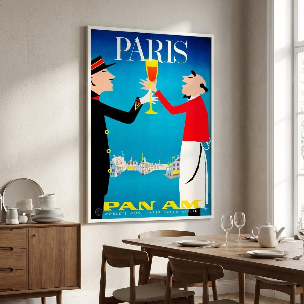Vintage Paris Pan Am Wall Art Print