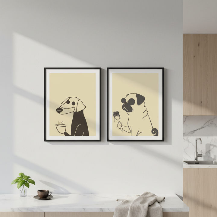 Puppuccino Pug & Morning Coffee Set of 2