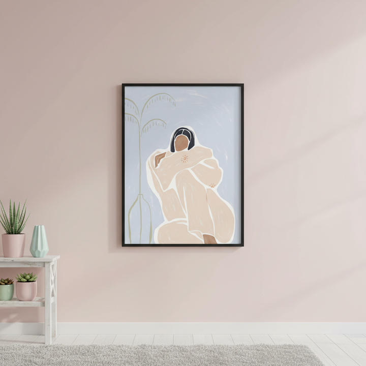 Woman Cuddle Herself by Ivy Green Illustrations