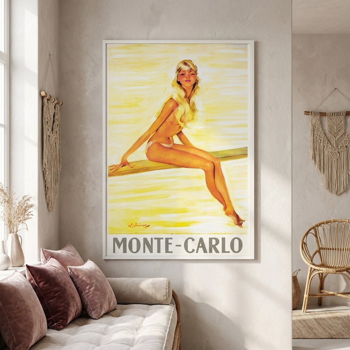 Vintage Travel Monaco Monte Carlo 1937 Poster Retro Print