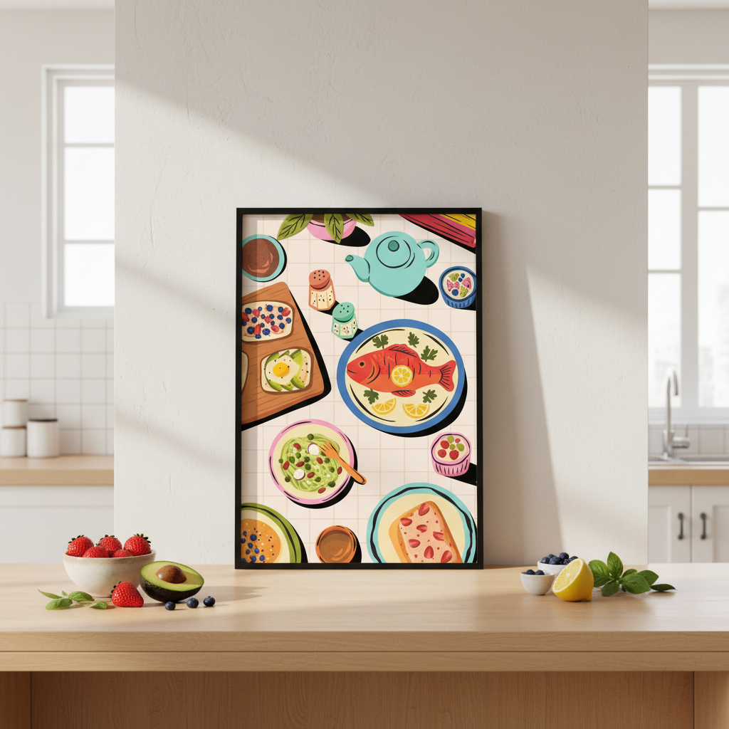 An Italian Lunch Illustration Wall Art by Lisa Solomoniuk