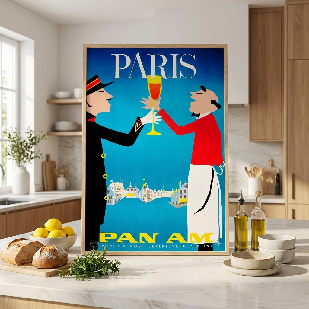 Vintage Paris Pan Am Wall Art Print
