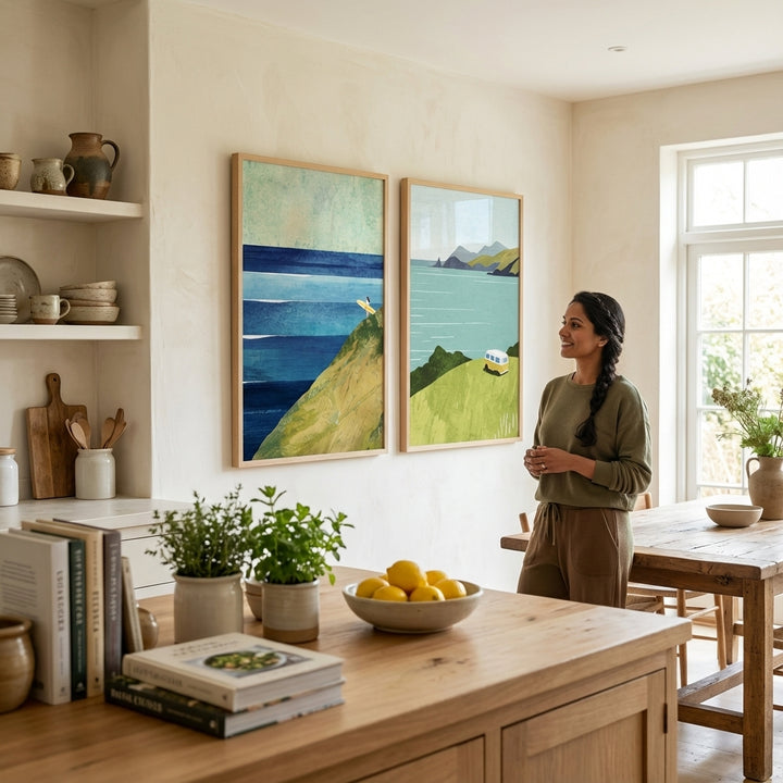 Countryside Surf Abstract Painting Pair by Henry Rivers