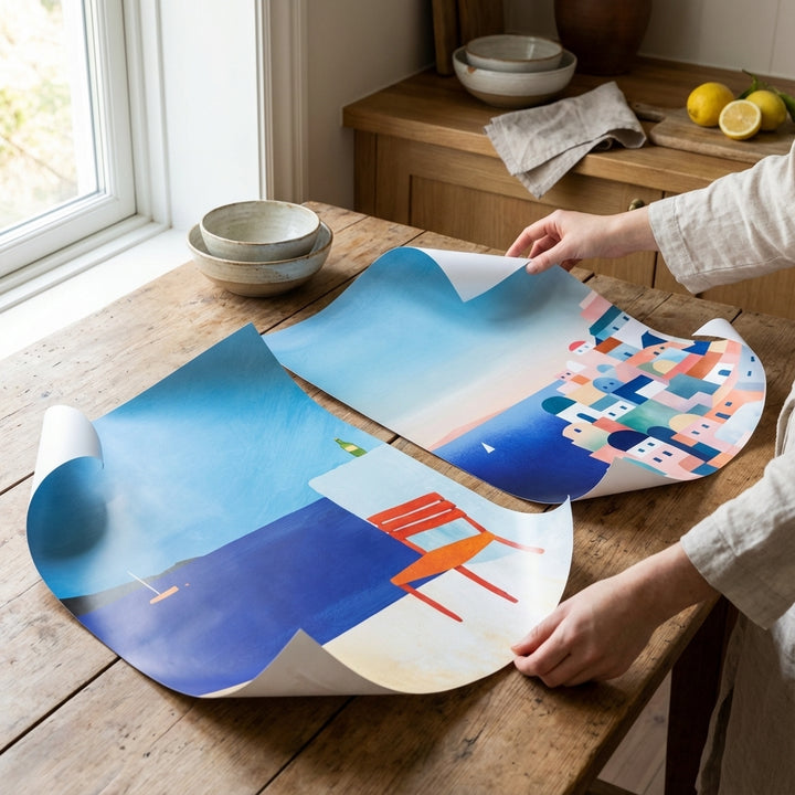 Santorini Abstract Pair by Henry Rivers