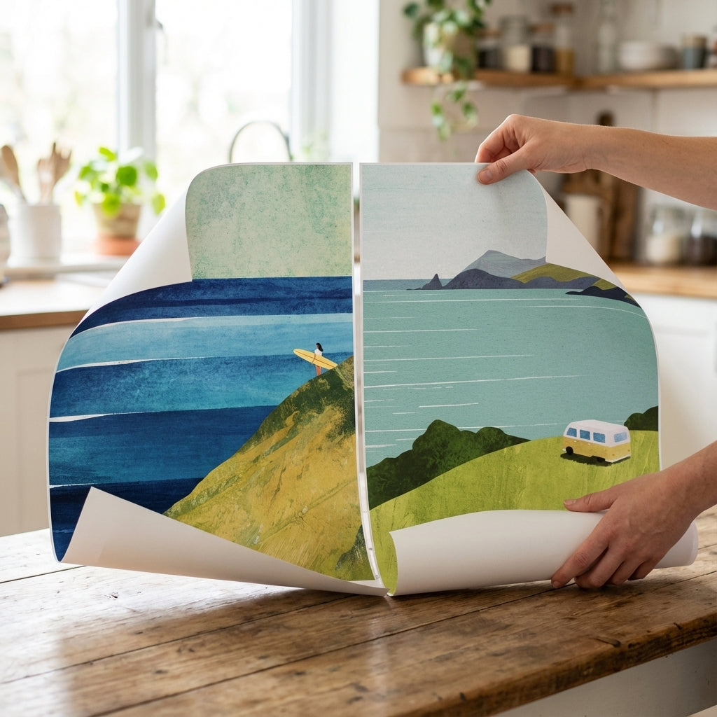 Countryside Surf Abstract Painting Pair by Henry Rivers