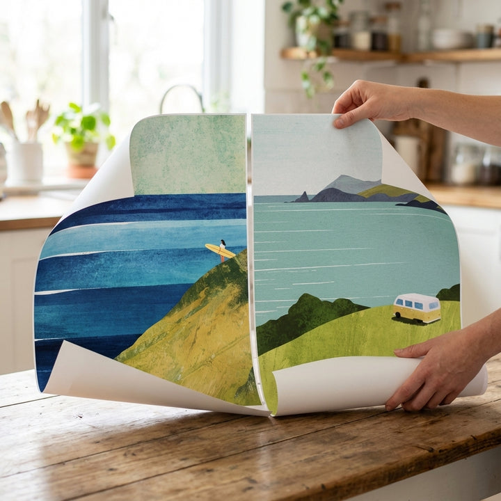 Countryside Surf Abstract Painting Pair by Henry Rivers