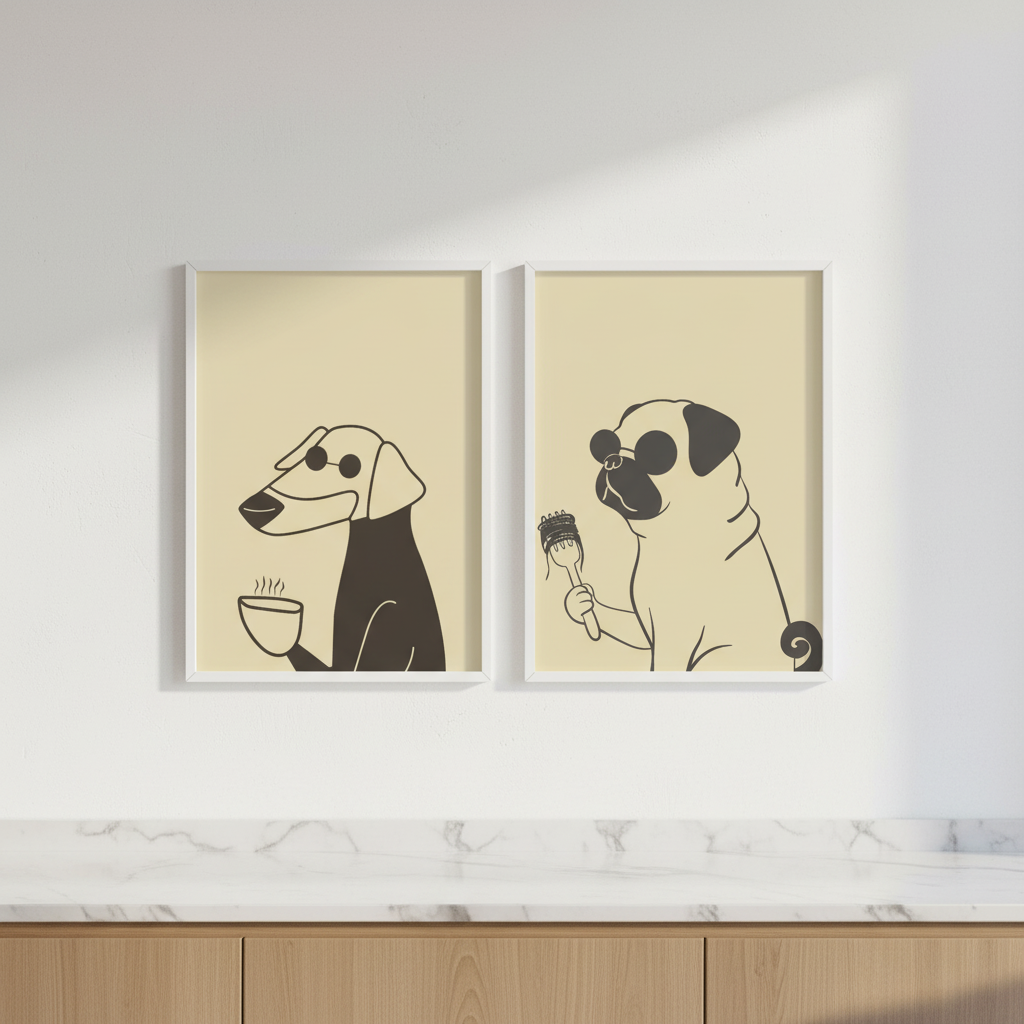 Puppuccino Pug & Morning Coffee Set of 2