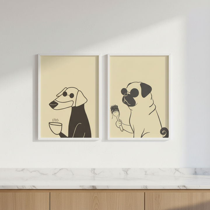 Puppuccino Pug & Morning Coffee Set of 2