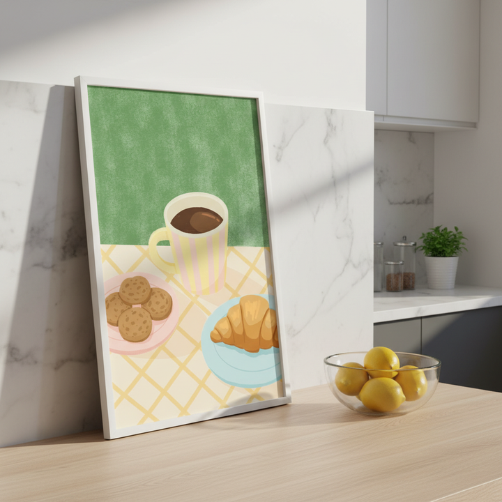 Morning Pastry & Coffee Print by Lisa Solomoniuk