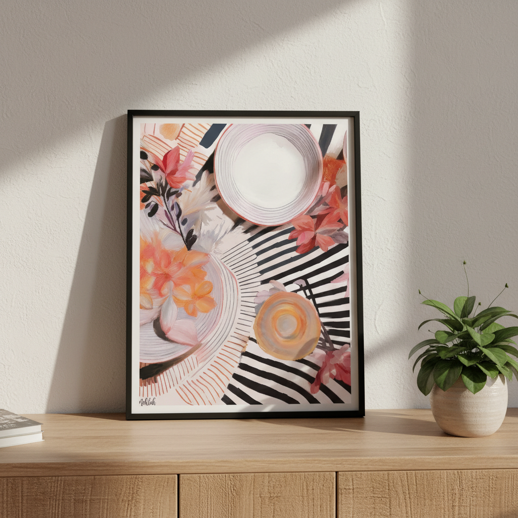 Stripe Breakfast by Inkheart Designs