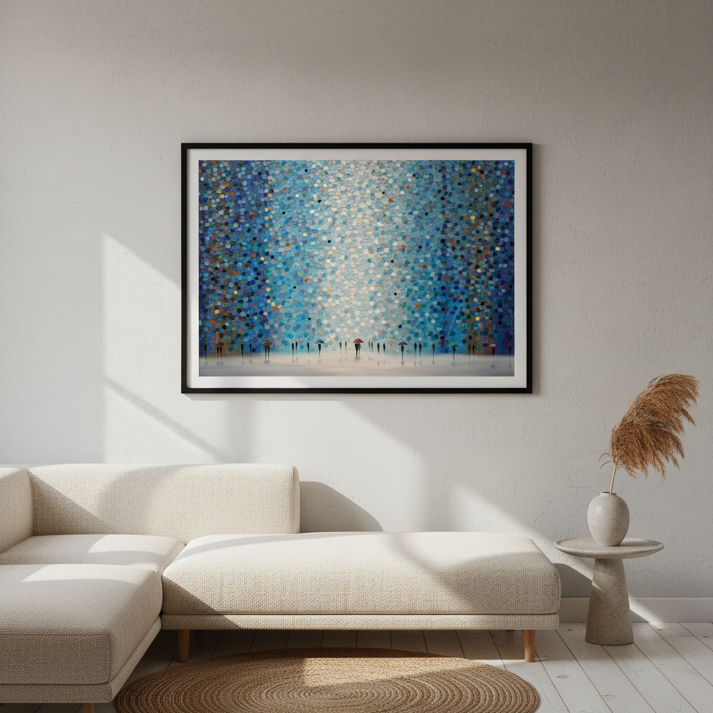 Umbrellas at Night by Ekaterina Ermilkina