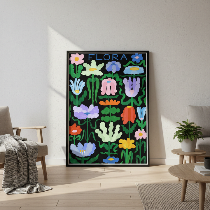 Flora on Black by Manne Jalilian