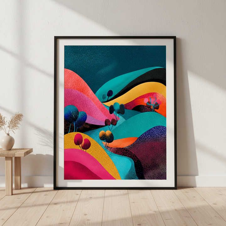 Japanese Evening Pop Art Absract Flow Mountain