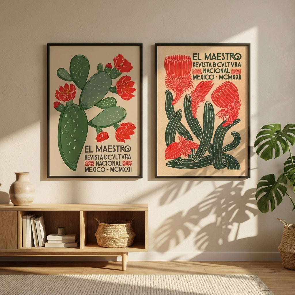 El Maestro Vintage Mexican Poster Set of 2 Prints