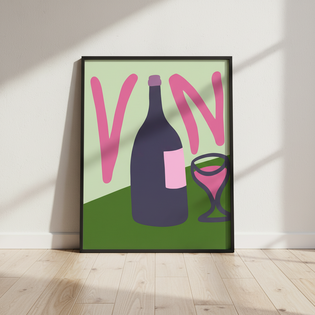Summer Tropical Vino Kitchen Print by Felisha Mina