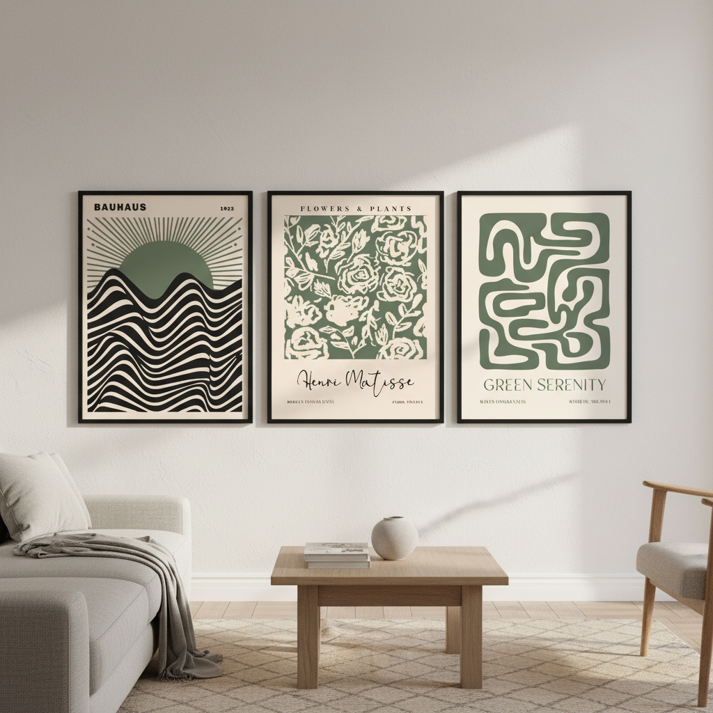 Bauhaus, Matisse Green Trio Wall Art