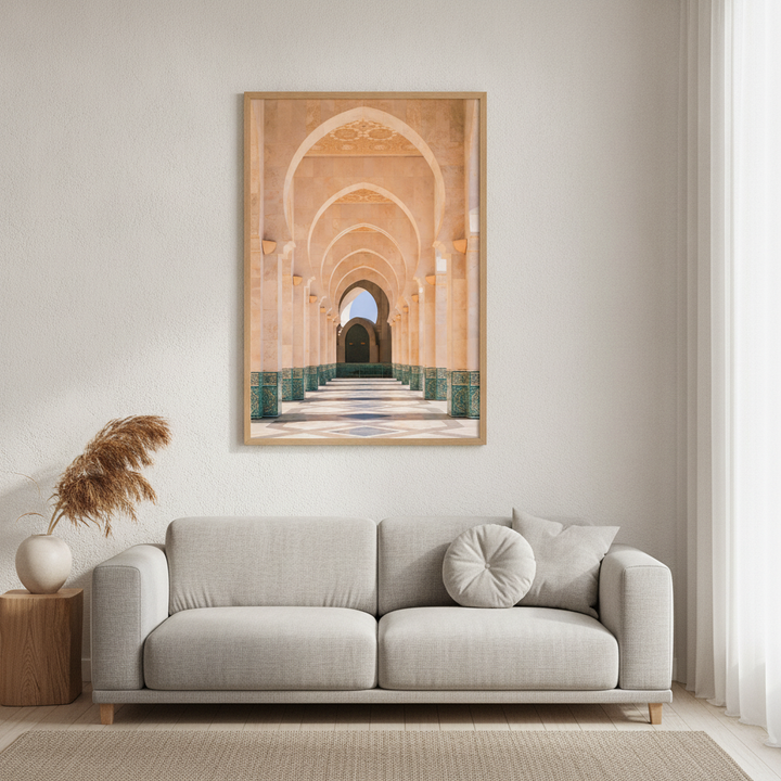 Morocco Arcade of Hassan Mosque Photography