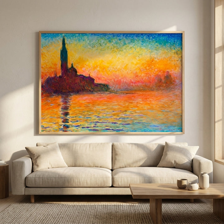 Venice Print San Giorgio Maggiore at Dusk by Claude Monet