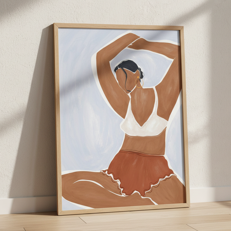 Woman Doing Yoga in Bikini by Ivy Green Illustrations