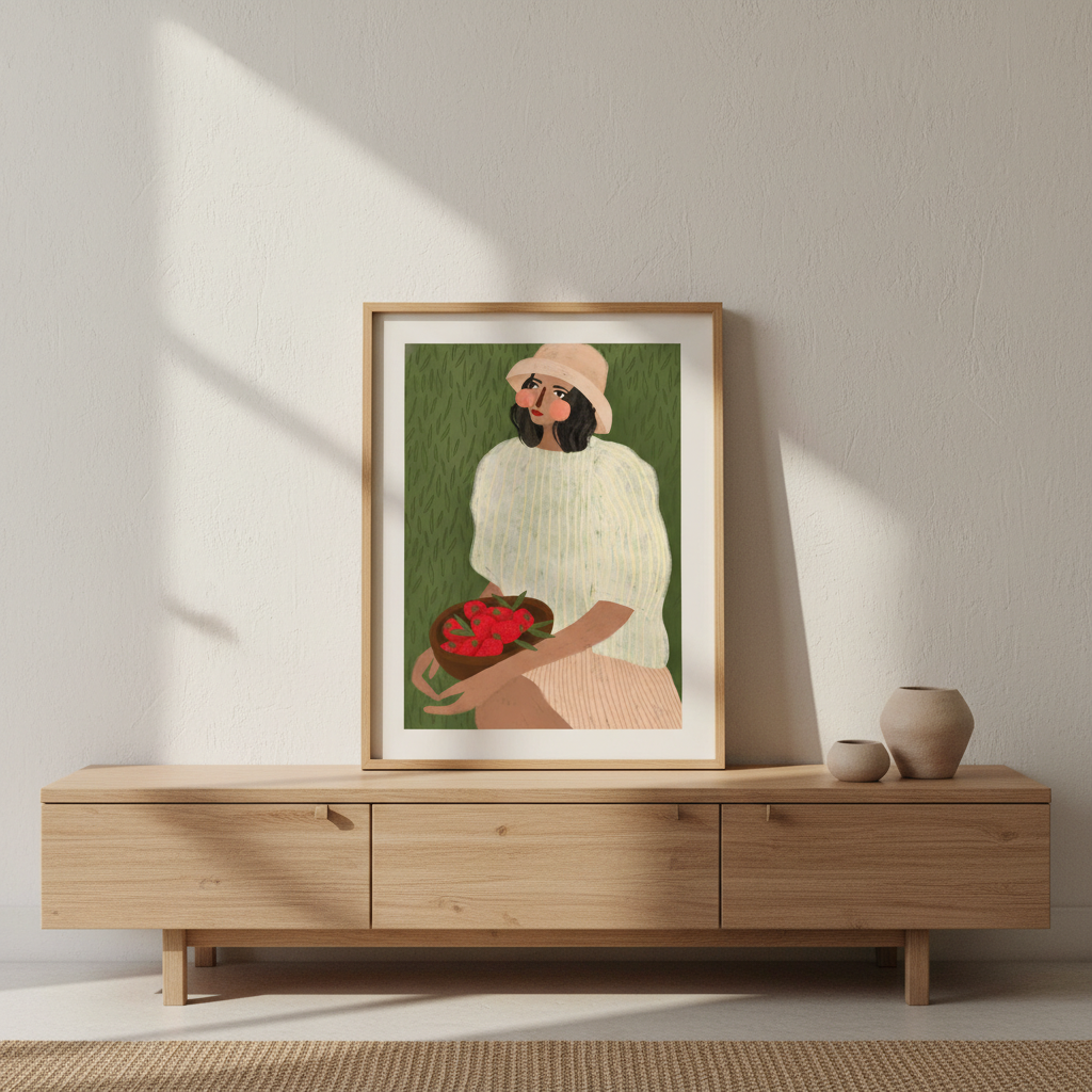 Woman with Strawberries by Bea Muller