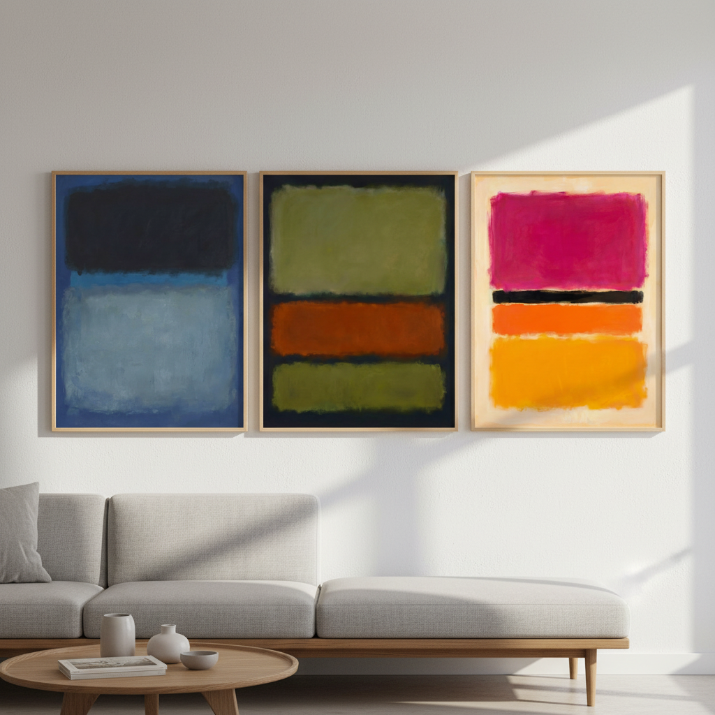 Trio Rothko Inspired Abstract Prints