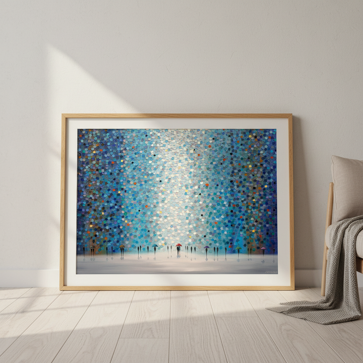 Umbrellas at Night by Ekaterina Ermilkina