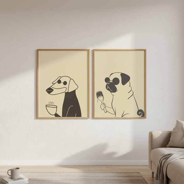 Puppuccino Pug & Morning Coffee Set of 2