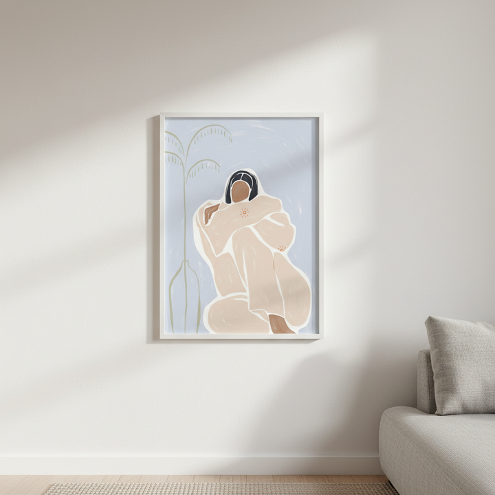 Woman Cuddle Herself by Ivy Green Illustrations